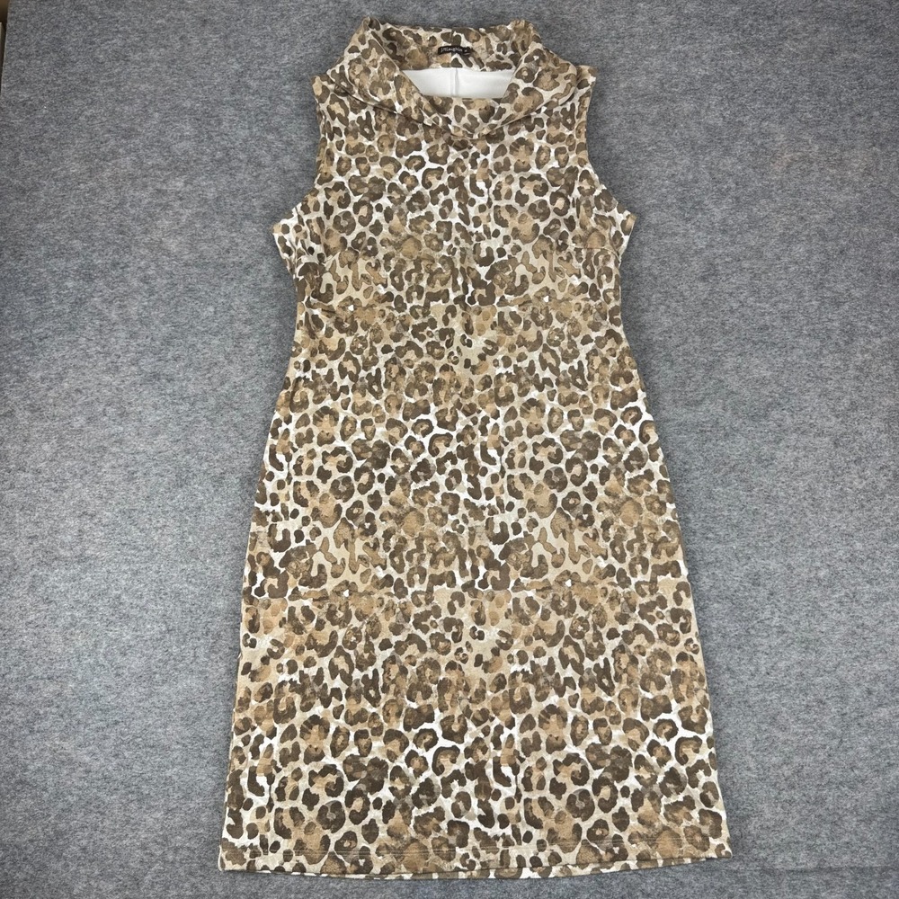J McLaughlin Diaz Leopard Print Dress Microsuede Sleeveless‎ Womens Medium M